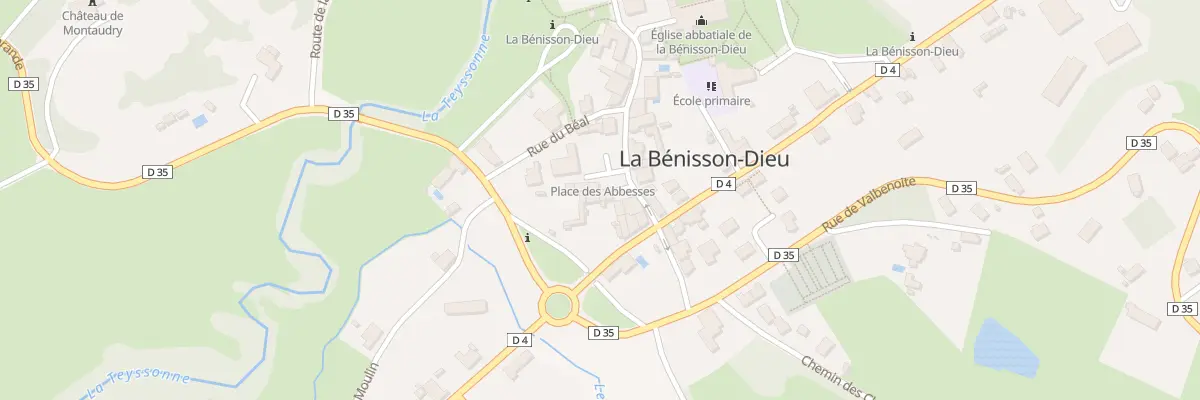 Plan du 3 Pl des Abbesses à La Bénisson-Dieu