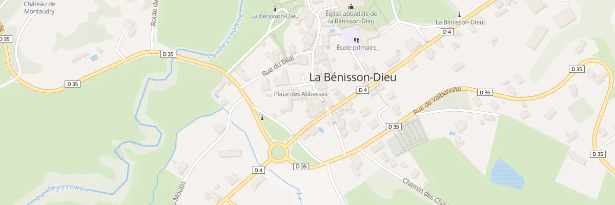 Plan du 1 Pl des Abbesses à La Bénisson-Dieu