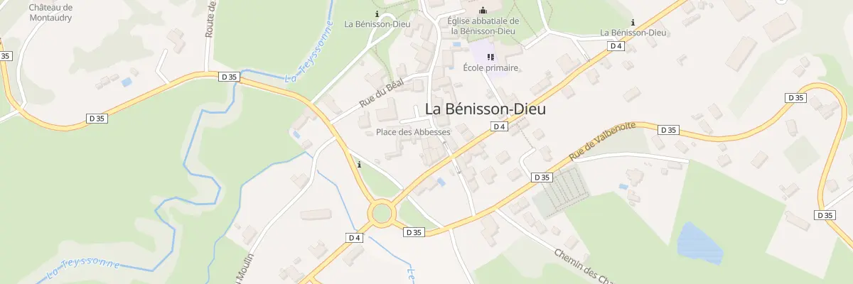Plan du 1 Pl des Abbesses à La Bénisson-Dieu