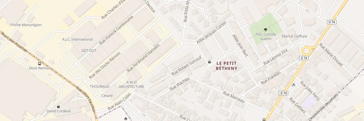 Plan du 2 Rue Robert Surcouf à Bétheny