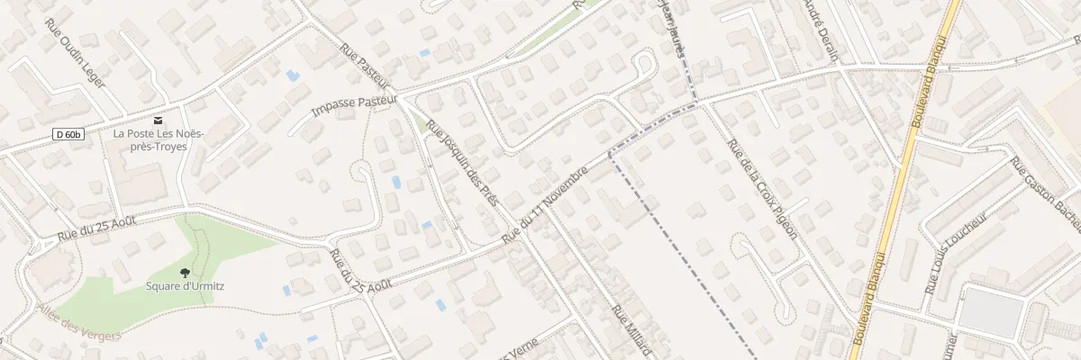Plan du 9 Rue du Onze Novembre aux Noës-près-Troyes