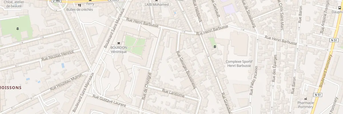 Plan du 4 Rue Georges Boussinesq à Reims
