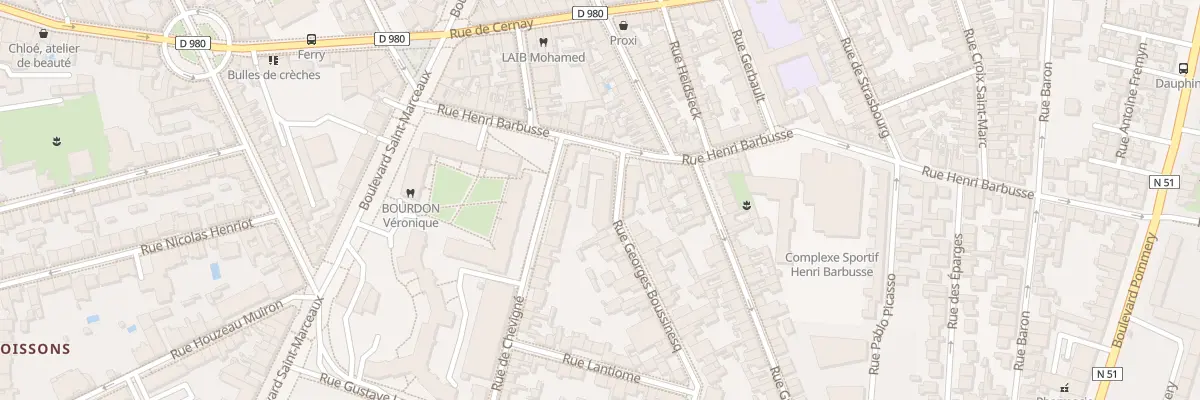 Plan du 2 Rue Georges Boussinesq à Reims