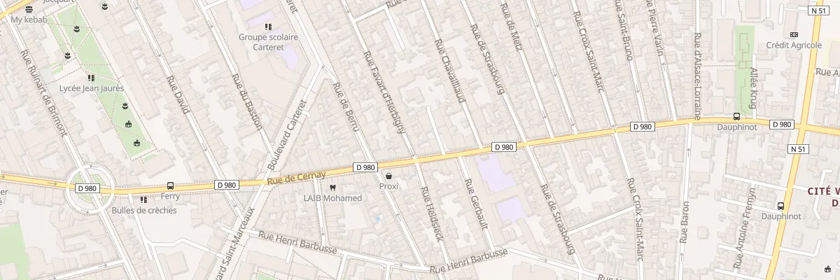 Plan du 91 Rue Favart d’Herbigny à Reims