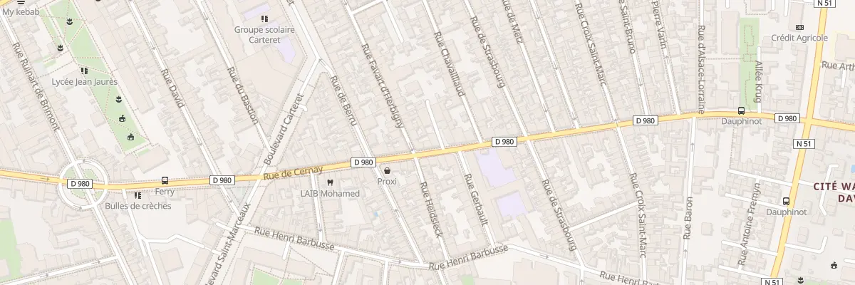 Plan du 93 Rue de Cernay à Reims