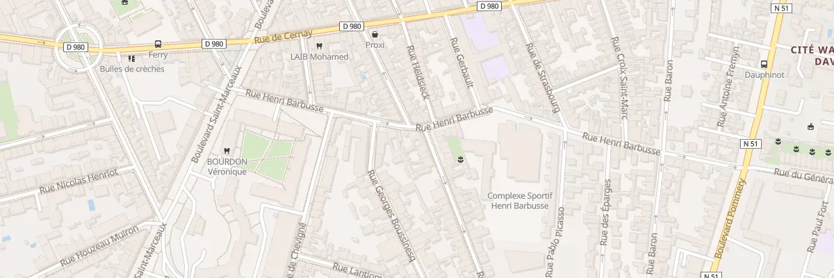 Plan du 24 Rue Henri Barbusse à Reims