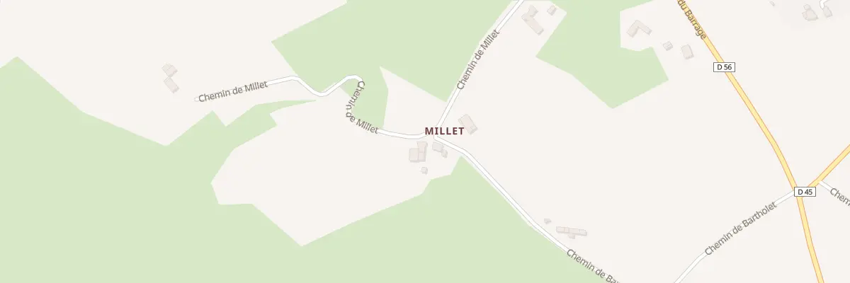 Plan du 336 Che de Millet à Cordelle