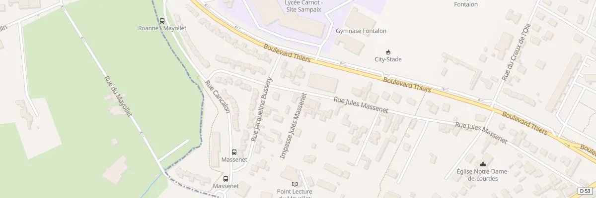 Plan du 71 Rue Jules Massenet à Roanne