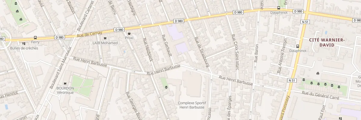 Plan du 57 Rue Henri Barbusse à Reims