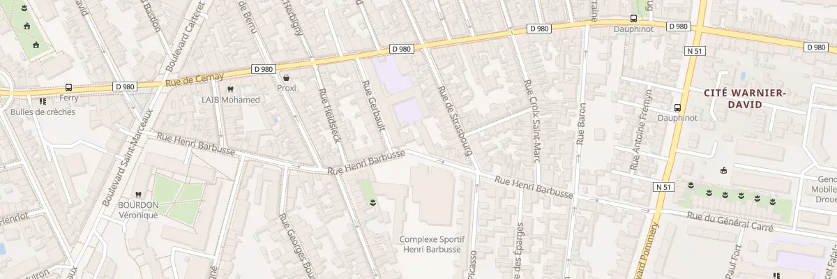 Plan du 61 Rue Henri Barbusse à Reims