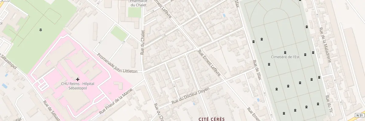 Plan du 2 Rue de l’Atteignant à Reims