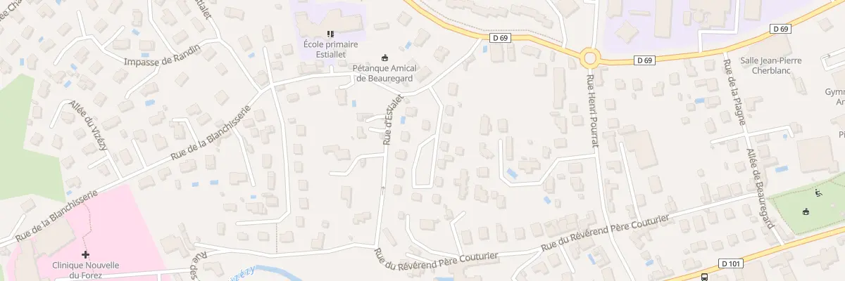 Plan du 7 Rue Mermoz à Montbrison
