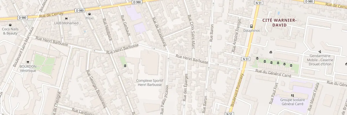 Plan du 42 Rue Henri Barbusse à Reims