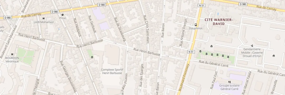 Plan du 83 Rue Henri Barbusse à Reims