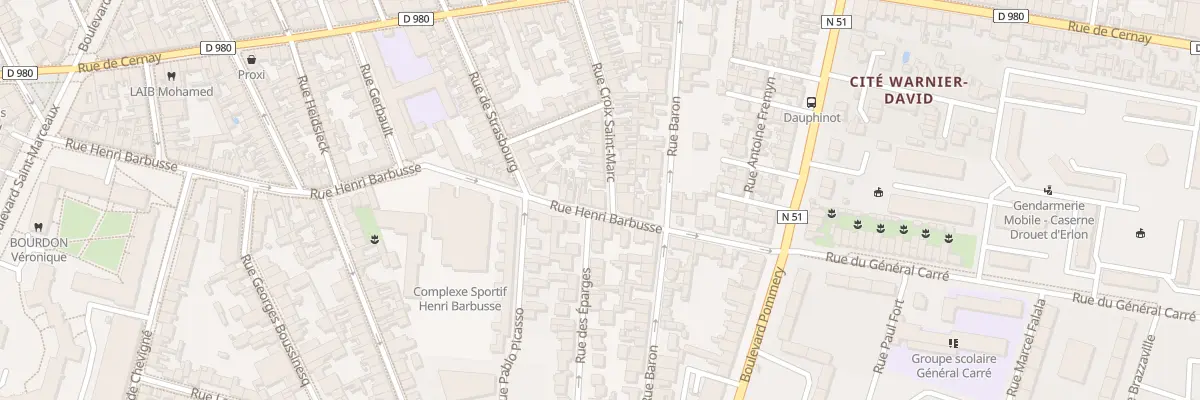 Plan du 85 Rue Henri Barbusse à Reims