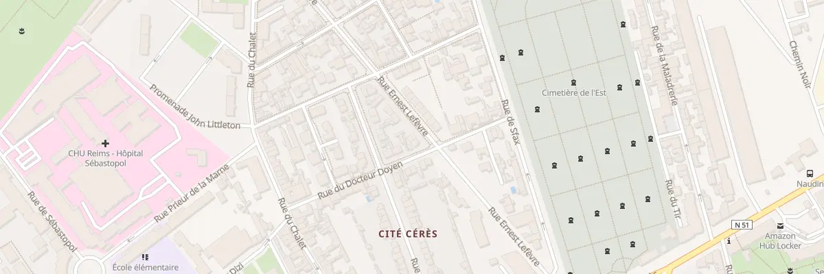 Plan du 53 Rue Ernest Lefèvre à Reims