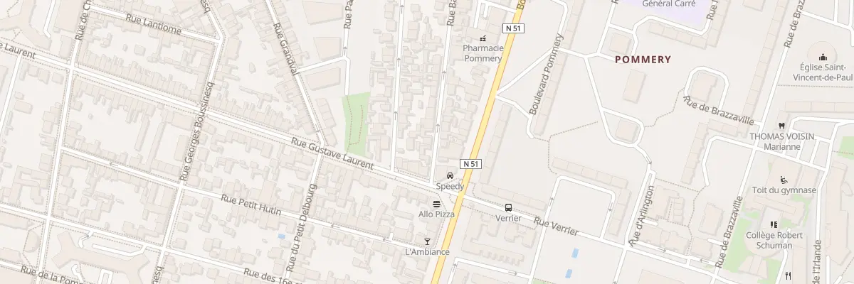 Plan du 92 Rue Baron à Reims