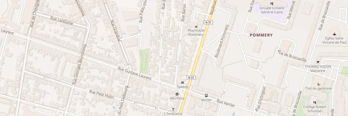 Plan du 86 Rue Baron à Reims