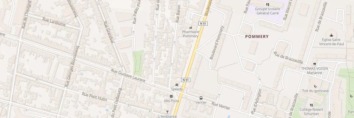 Plan du 77 Rue Baron à Reims