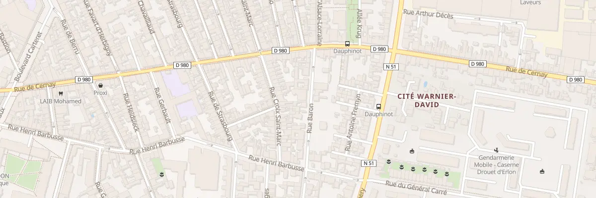 Plan du 20 Rue Baron à Reims
