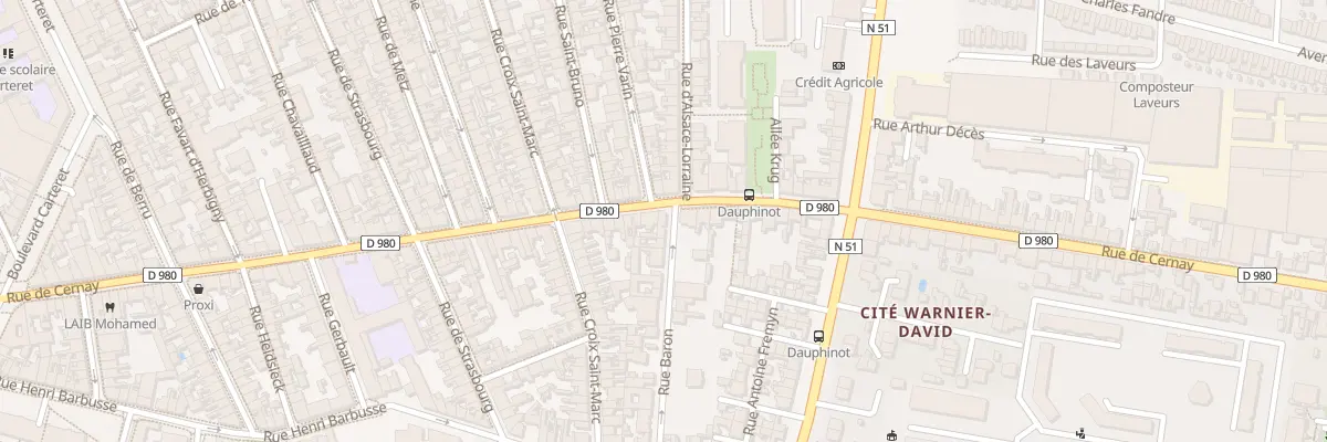 Plan du 2 Rue Baron à Reims