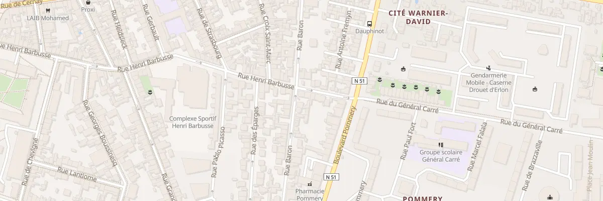 Plan du 58 Rue Henri Barbusse à Reims
