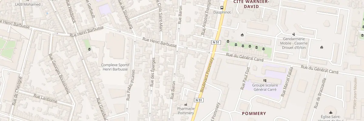 Plan du 45 Rue Baron à Reims