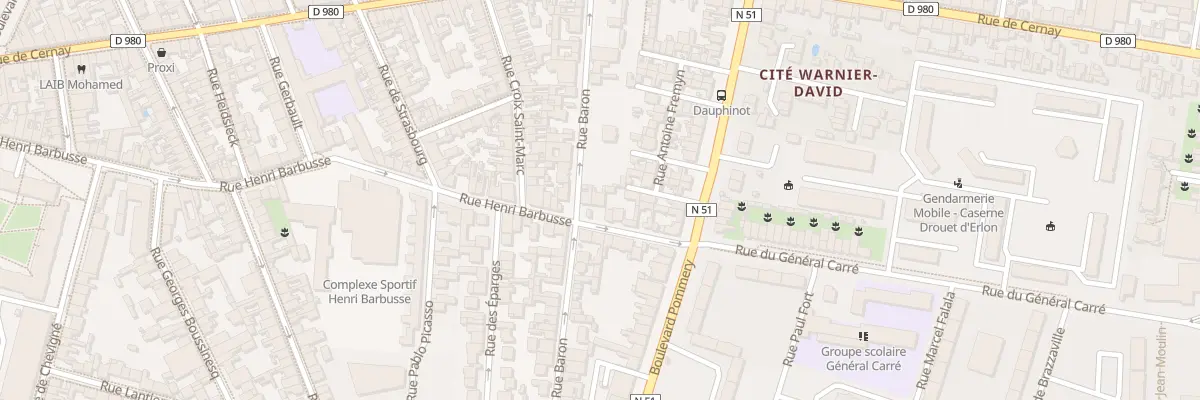 Plan du 101 Rue Henri Barbusse à Reims