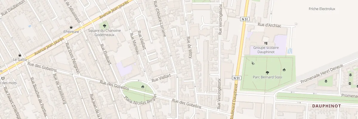 Plan du 45 Rue d’Alsace-Lorraine à Reims