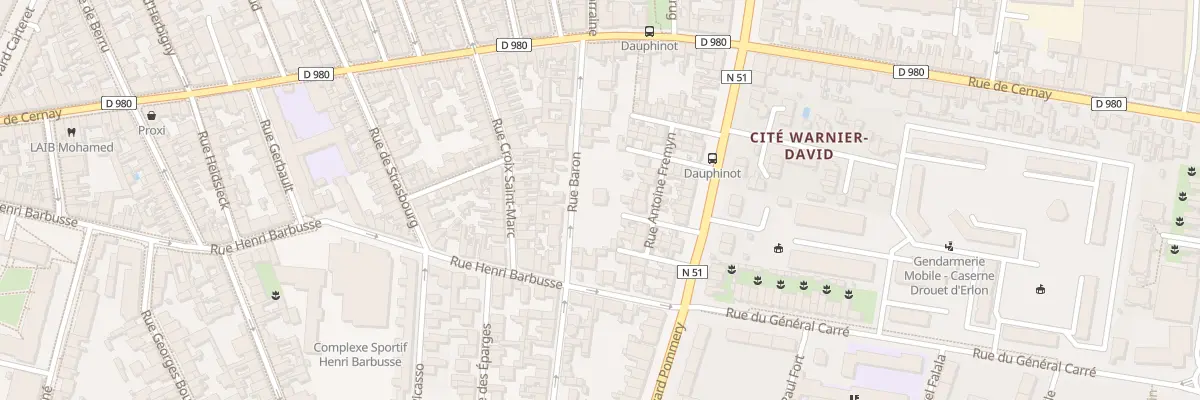 Plan du 15 Rue Baron à Reims