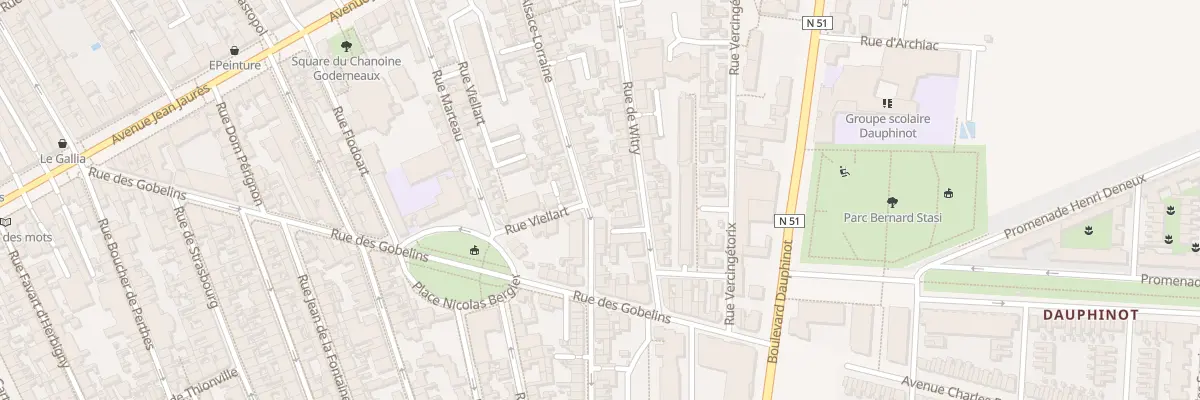 Plan du 55 Rue d’Alsace-Lorraine à Reims