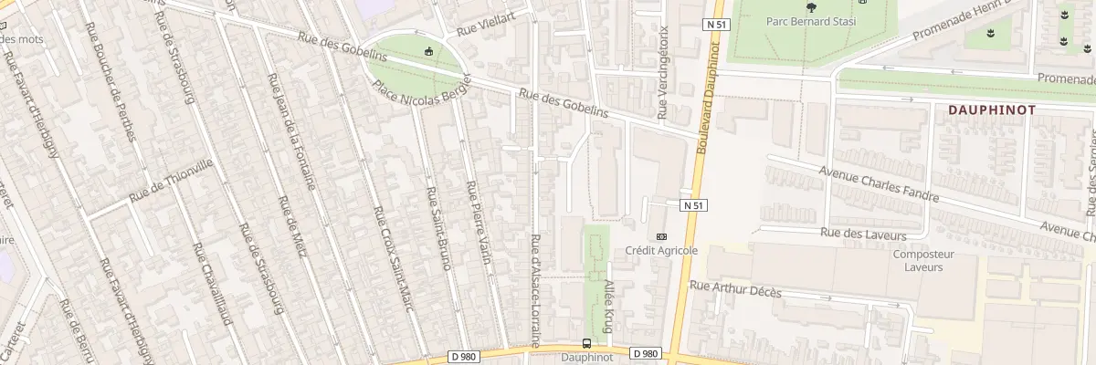 Plan du 93 Rue d’Alsace-Lorraine à Reims