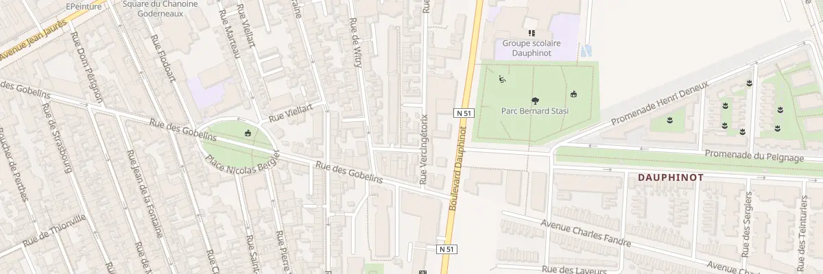 Plan du 90 Rue Vercingétorix à Reims