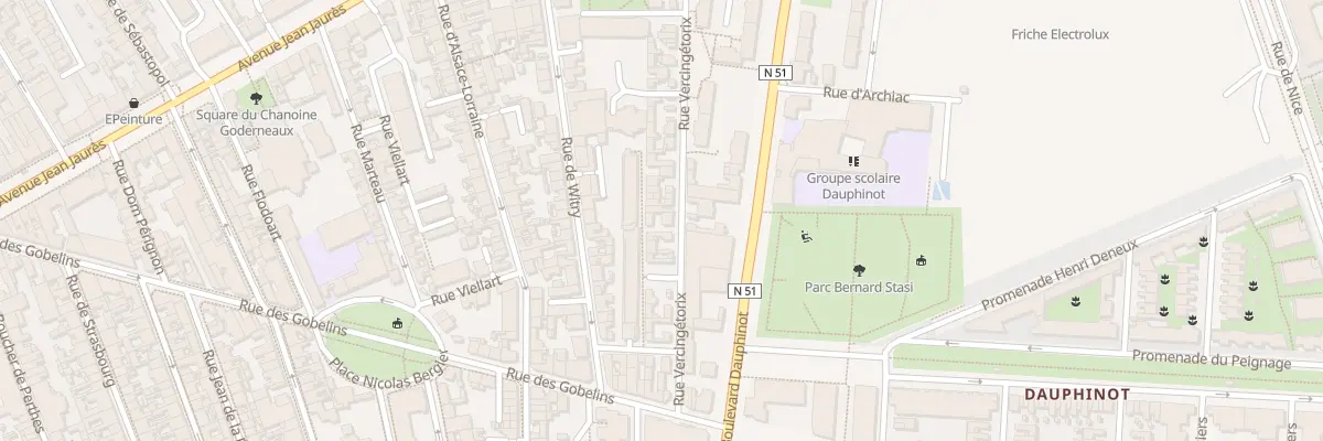 Plan du 68 Rue Vercingétorix à Reims