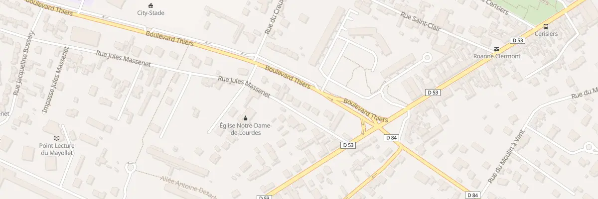 Plan du 14 Rue Jules Massenet à Roanne