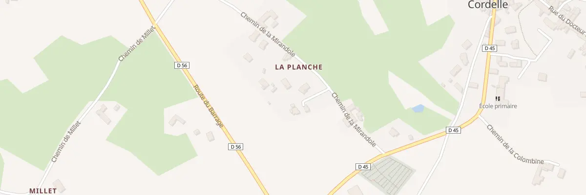 Plan du 171 Che de la Mirandole à Cordelle
