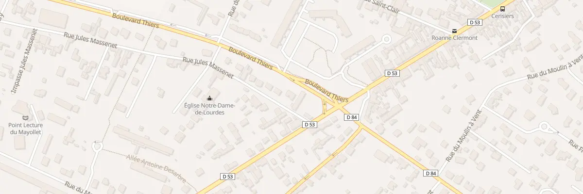 Plan du 8 Rue Jules Massenet à Roanne