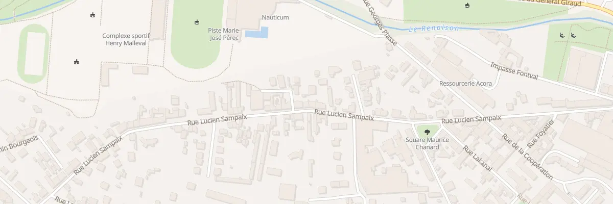 Plan du 100 Rue Lucien Sampaix à Roanne
