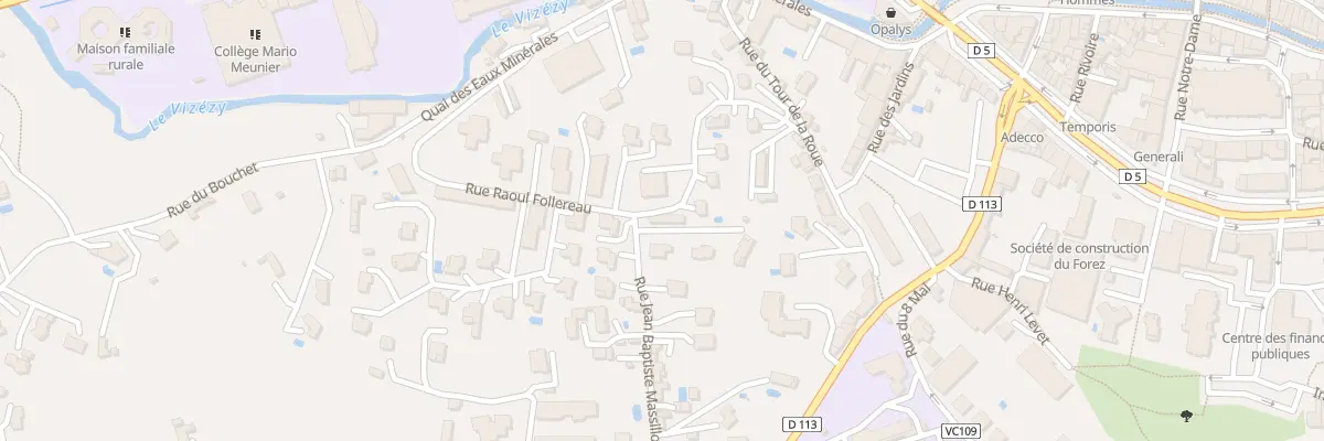 Plan du 8 Rue Raoul Follereau à Montbrison