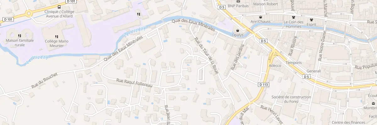 Plan du 5 Rue Raoul Follereau à Montbrison