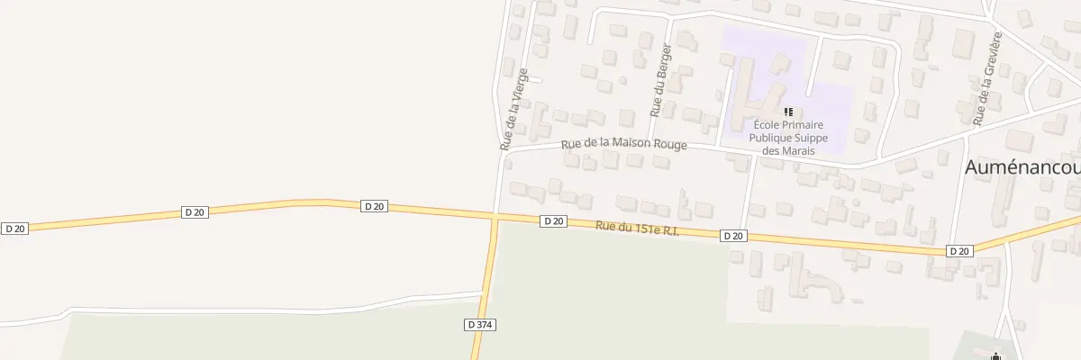 Plan du 80 Rue du 151eme Ri à Auménancourt