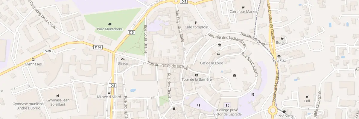Plan du 9 Rue du Palais de Justice à Montbrison