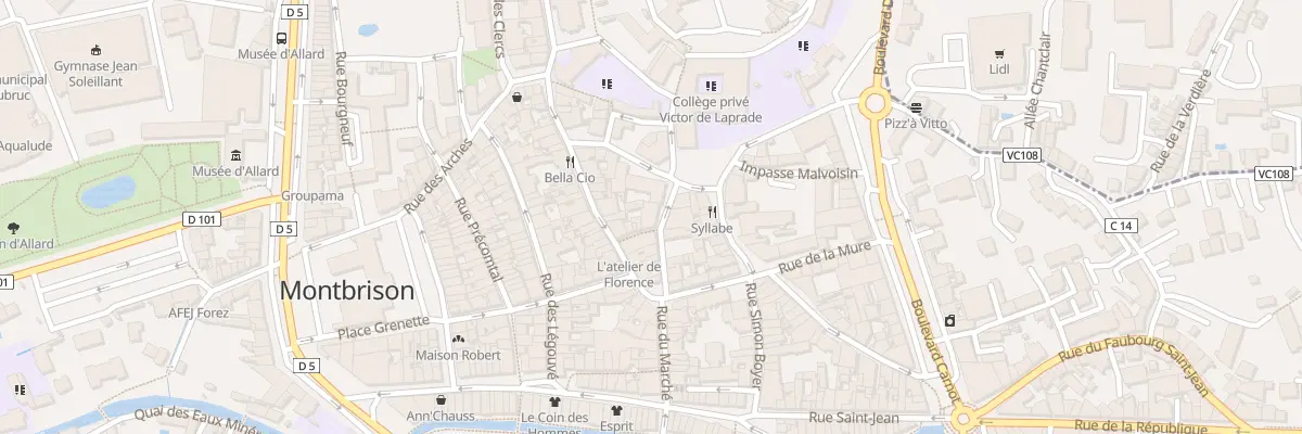 Plan du 9 Rue du Collège à Montbrison