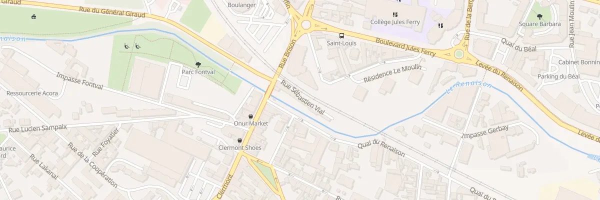 Plan du 6 Rue Sebastien Vial à Roanne