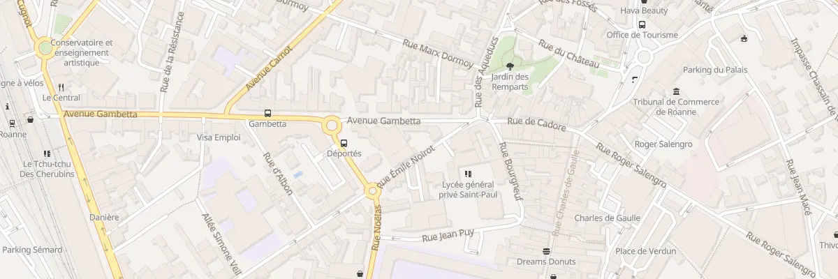 Plan du 2 Rue Emile Noirot à Roanne