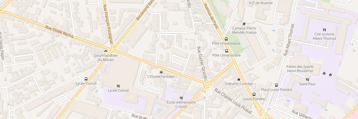 Plan du 7 Rue Eugène Sue à Roanne