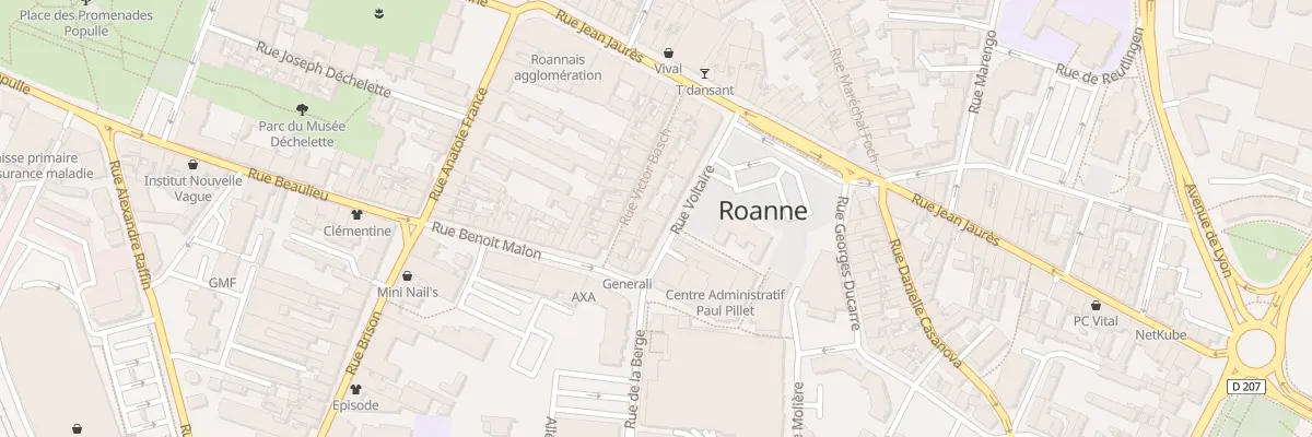 Plan du 10 Pl de l’Hotel de Ville à Roanne