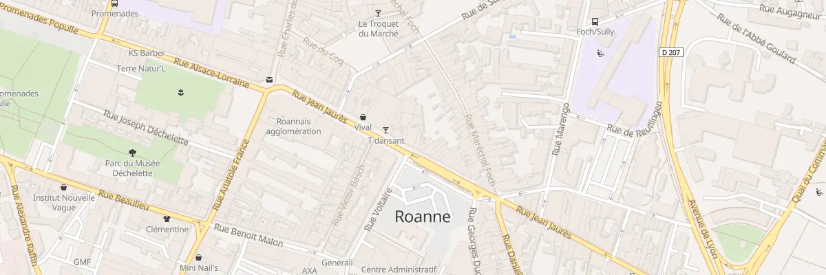 Plan du 74 Rue Jean Jaurès à Roanne