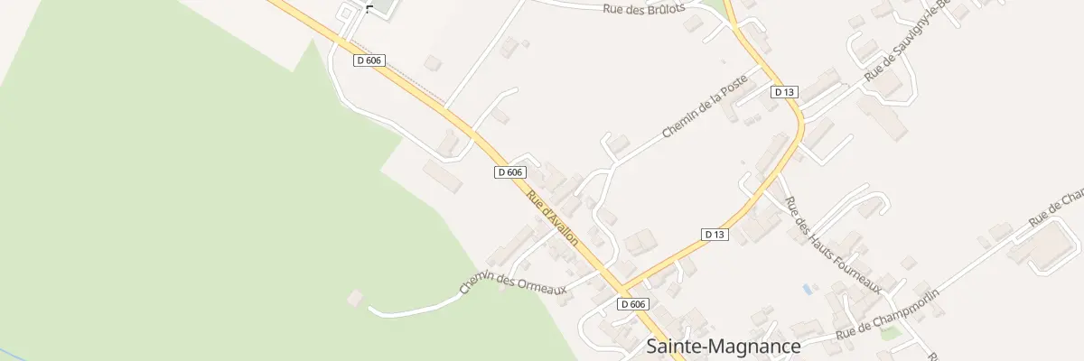 Plan du 13 Rue d’Avallon à Sainte-Magnance