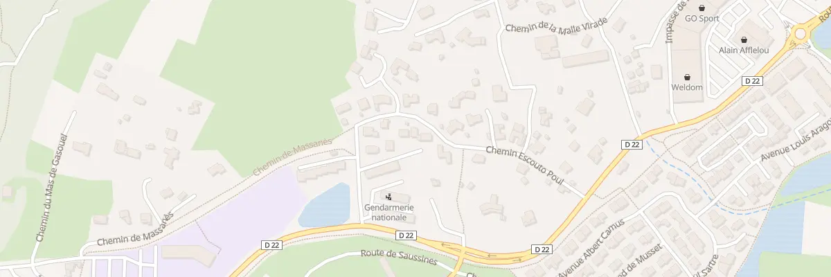 Plan du 222 Che Escouto Poul à Sommières